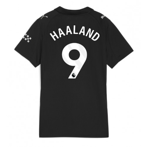 Stroje piłkarskie Manchester City Erling Haaland #9 Koszulka Wyjazdowej dla damskie 2025-26 Krótki Rękaw